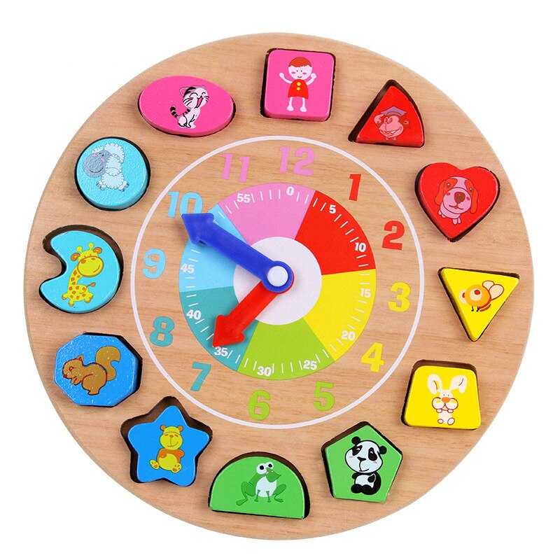 Montessori Holzspielzeug Baby Wetter Jahreszeit Kalender Uhrzeit Kognition Puzzle Vorschule Pädagogisches Lehrmittel Spielzeug Kinder