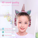 Cute Unicorn Headphones 3D Stereo Music Kids Headphones With Microphone Girls Cell Phone Children&