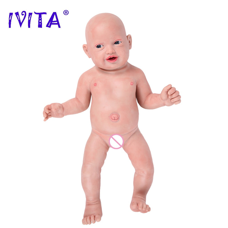IVITA WB1513 59cm 5210g Original completo de silicona Reborn Baby Dolls ojos abiertos recién nacido vivo riendo bebés juguetes para niños regalo