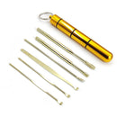 Brainbow 6pcs/set Ear Wax Pickers Stainless Steel Earpick Wax Remover Curette Ear Pick Cleaner Ear Spoon Care Ear Cleaning Tools