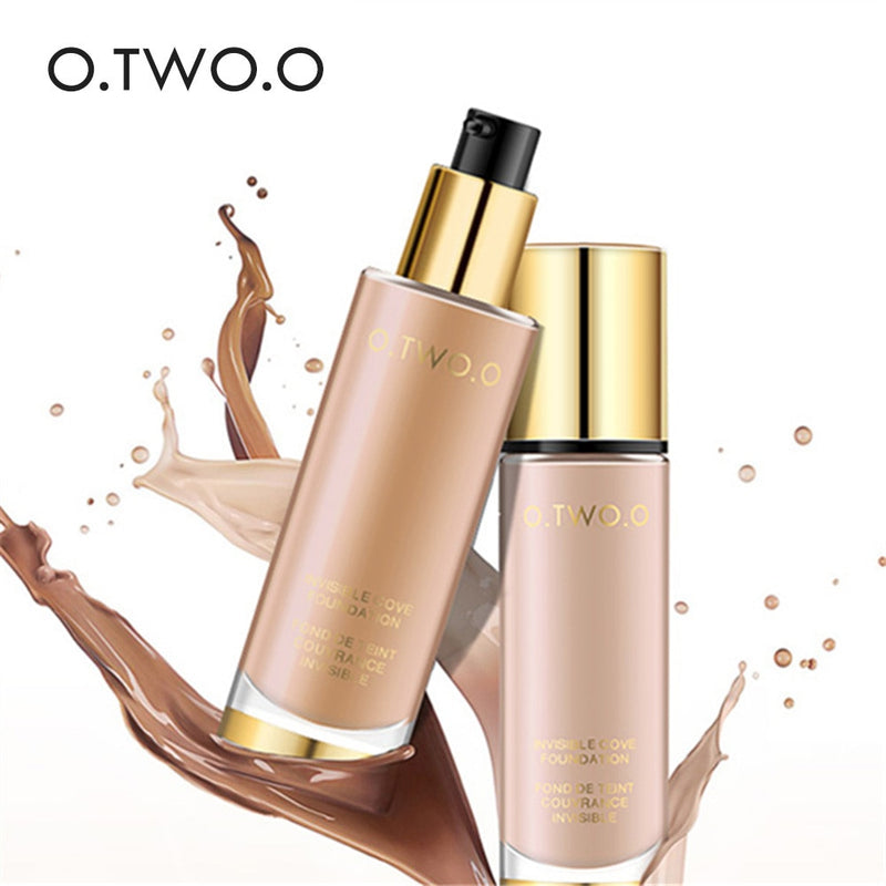 O.TWO.O Liquid Foundation Invisible Full Coverage Make Up Concealer Whitening Moisturizer Waterproof Makeup Foundation 30ml