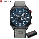CURREN Marke Luxus Herren Braun Quarz Armbanduhren für Herren Leuchtende Chronograph Zifferblatt Leder Uhr Lässige Sportuhr