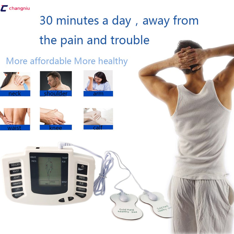 JR-309A Electric Tens Muscle Stimulator Digital Muscle Therapy Full Body Massage Relax 16pads Pulse Ems Acupuncture Health Care