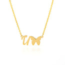 Collar con inicial de mariposa para mujer, cadena de oro de acero inoxidable, collar con letra AZ, colgante, bisutería para mujer, regalo de joyería Bohemia 2020