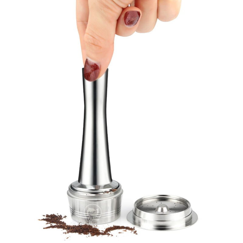 Wiederverwendbare Kaffeefilter aus Edelstahl mit Löffelbürste, kompatibel für K-fee Caffisimo-Maschinen Expresso