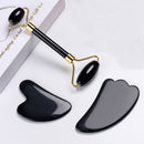 Natural Obsidian Face Massage Roller Gouache Scraper Guasha Massage Tool Gouache Stone Facial Jade Roller Massager Face Scraper