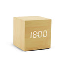 Reloj despertador LED Digital de madera alimentado por USB/AAA, reloj de mesa con temperatura, humedad, Control de voz, despertador, relojes electrónicos de escritorio