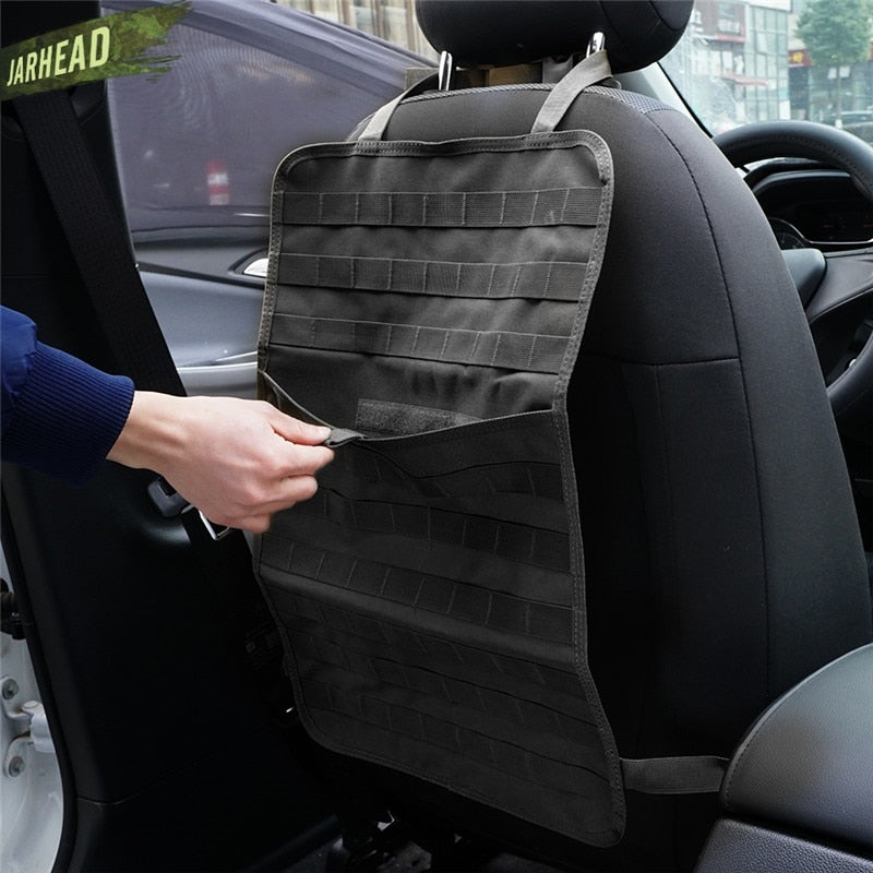 Universal Tactical MOLLE Car Seat Back Organizer military MOLLE Panel Vehicle Seat Cover Protector Kit Mat Black