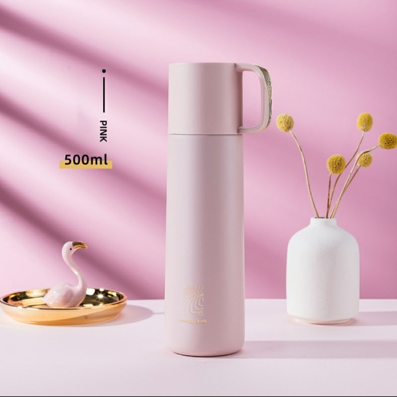 500 ml Luxus-Thermos-Wärmflasche Einfaches Design Isolierflasche 304 Edelstahlbecher mit Deckel Tasse Reisekaffeetasse