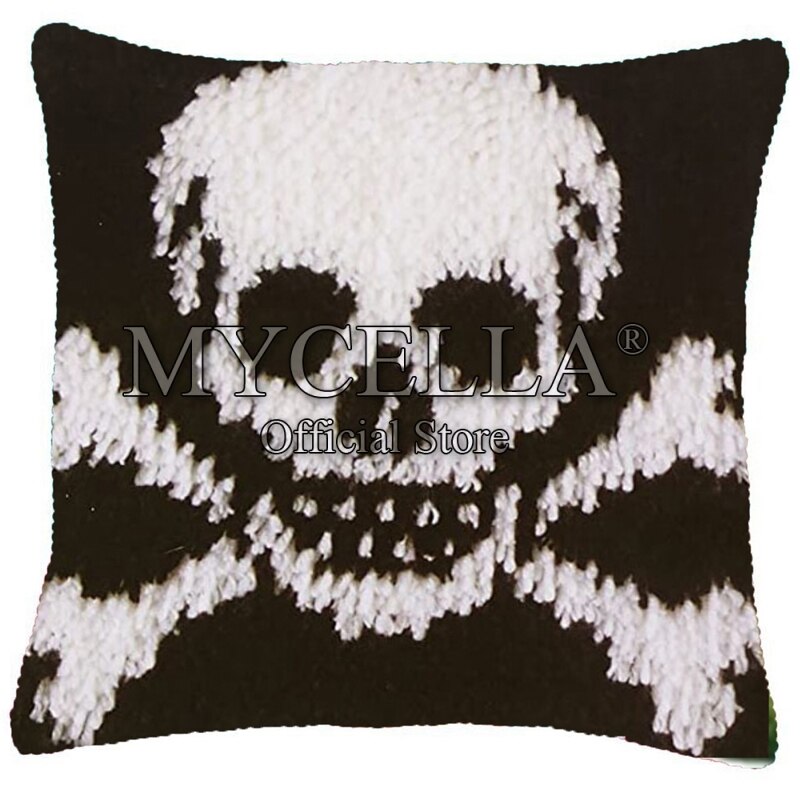 Animals Latch Hook Cushion Pillow Mat DIY Crafts Skull Pattern Cross Stitch Needlework set Crocheting Cushion embroidery pillow