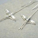 Lotus Fun Real 925 Sterling Silver Natural Creative Handmade Fine Jewelry Hollow Butterfly Kite Long Dangle Earrings for Women