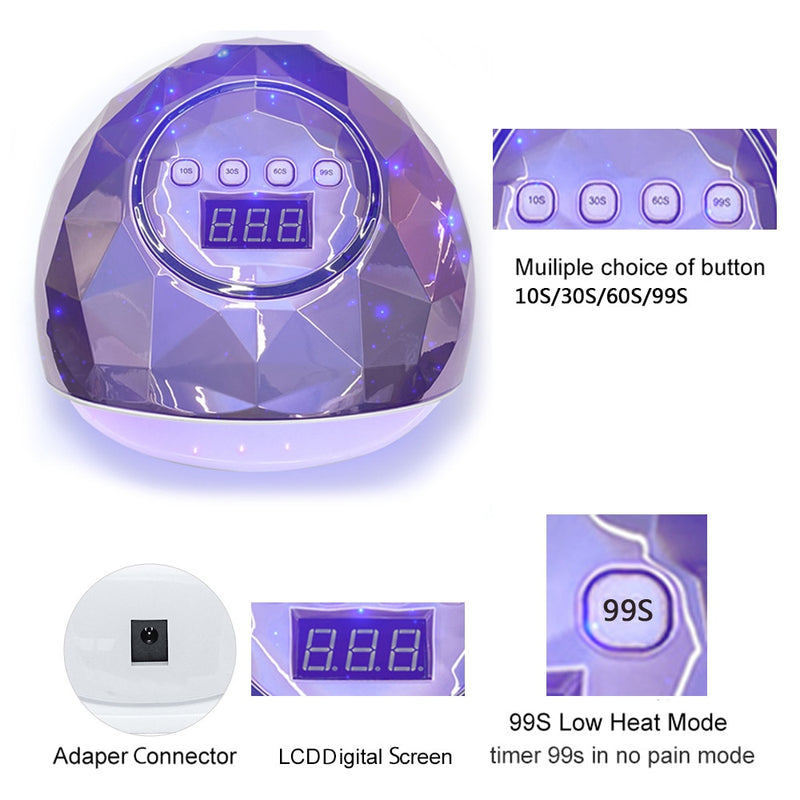 2020 86W UV-LED-Lampen-Nageltrockner für die Nagelmaniküre mit 39 PCS-LEDs, die schnell trocknende Nageltrocknungslampe für alle Gel-Nagellacke aushärten