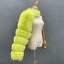 Abrigo de piel de zorro Real de lujo a la moda para mujer con manga de piel nueva llegada