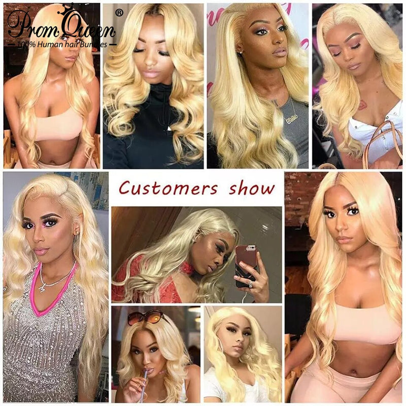 Promqueen 613 Bundle Brazilian Human Hair Weave Bundles Remy Hair 30 32 38 40 pulgadas Long Hair Bundles Body Wave Blonde Bundles