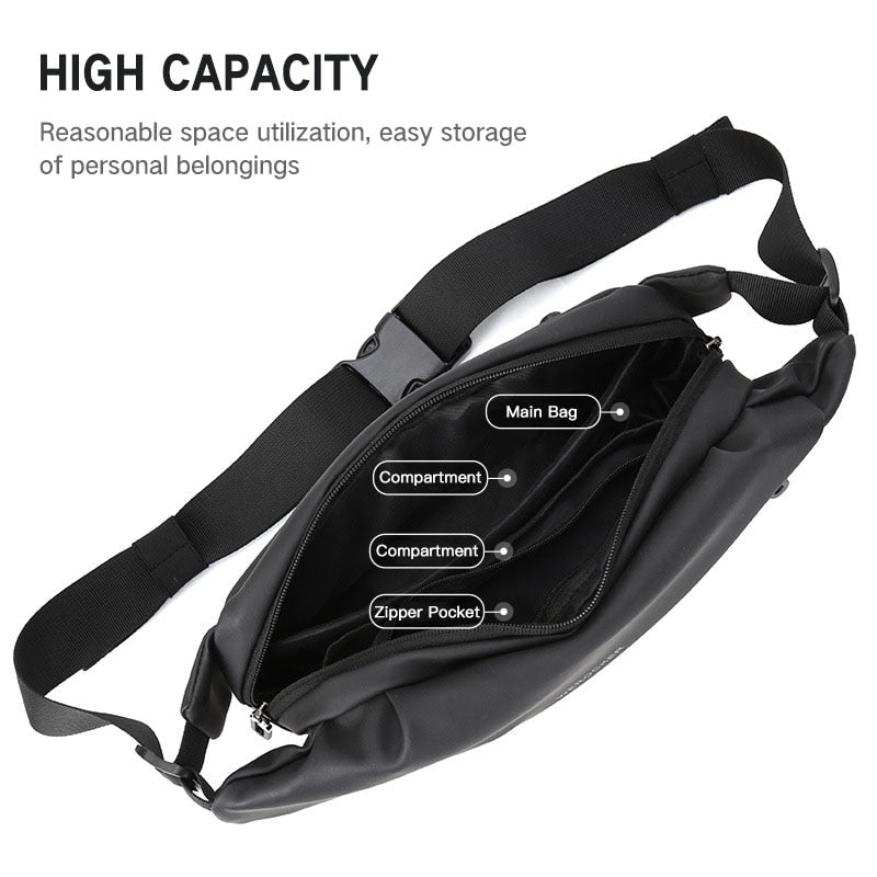 inrnn Fashion Men Outdoor Sports Waist Bag Travel Fanny Pack Waterproof Shoulder Belt Bag Male Messenger Bags Teenager Chest Bag