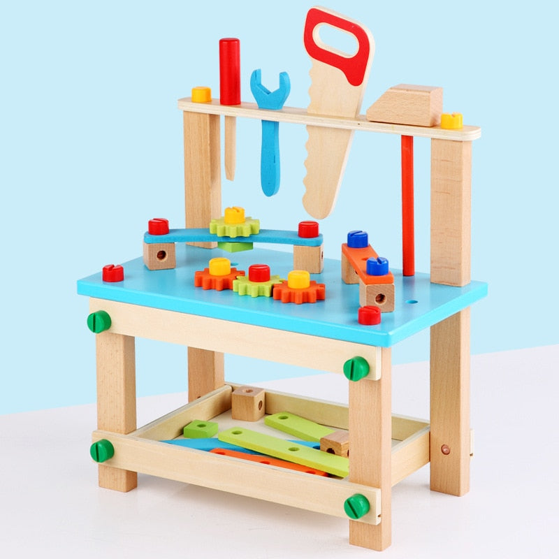 Silla de ensamblaje de madera, juguetes Montessori, juguetes educativos para bebés, bloques de madera, juguete para niños en edad preescolar, variedad de tuercas, herramienta de silla combinada