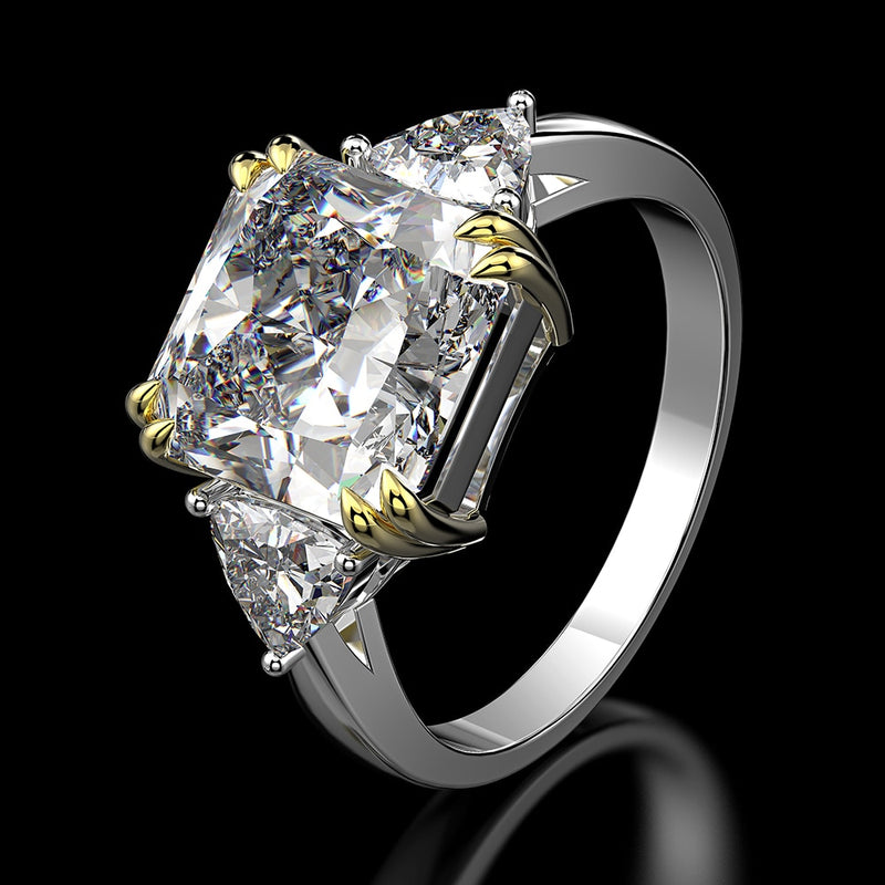 Wong Rain 100% Plata de Ley 925 creada moissanita citrino zafiro piedra preciosa anillo de compromiso de boda joyería fina al por mayor