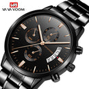 Stainless Steel Men Watches Luxury Top Brand Fashion Casual Dress Quartz Wristwatch Relogio Masculino Business Calendar Watches