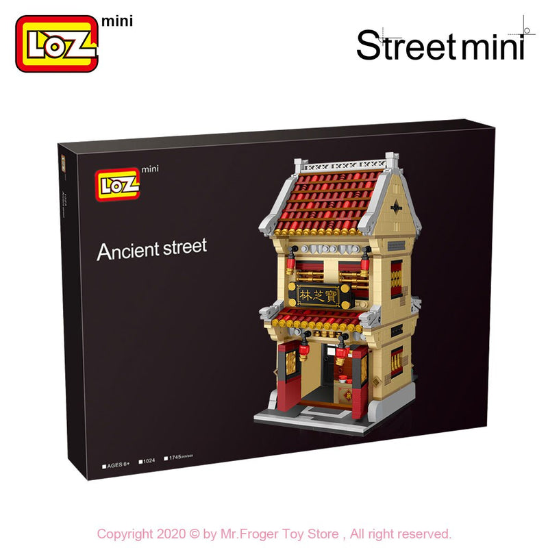 LOZ Mini Block Mini Chinatown Big China Street Chinese Tradition Tea House Pharmacy Inn Special Model DIY Assembly Toys