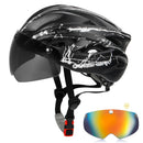 QUESHARK Men Women Ultralight Cycling Helmet MTB Road Bike Bicycle Motorcycle Riding Removable Yellow Colorful Lens QE111