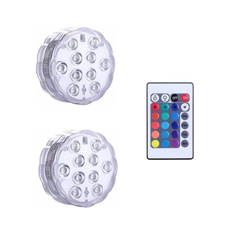 16 Colors Underwater LED Light Remote Control Submersible Lamp IP68 Waterproof Outdoor Garden Swimming Pool Bathroom Decoration