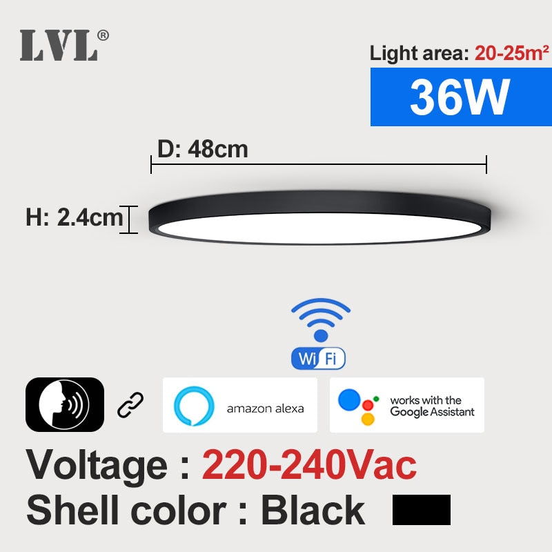 Modern LED Smart Ceiling Light 36W 45W WiFi Tuya App Google Home Alexa Echo AI Voice Control Surface Mounting Ceiling Lamp