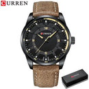 CURREN Top Brand Fashion Clock for Men Casual Leather Quartz Writwatches Colorful Waterproof Watches Relogio Masculino