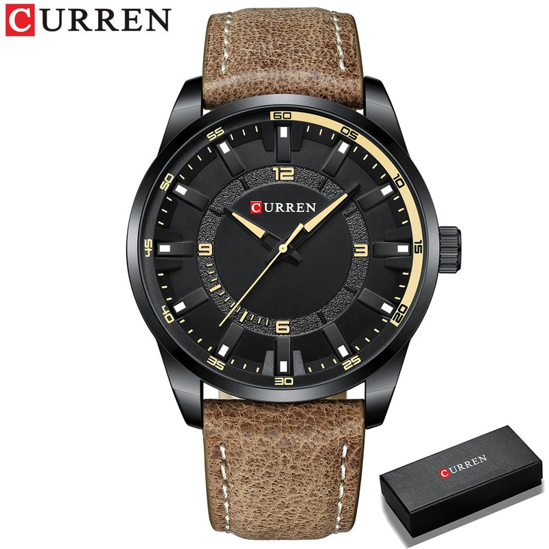 CURREN Top Brand Fashion Clock for Men Casual Leather Quartz Writwatches Colorful Waterproof Watches Relogio Masculino