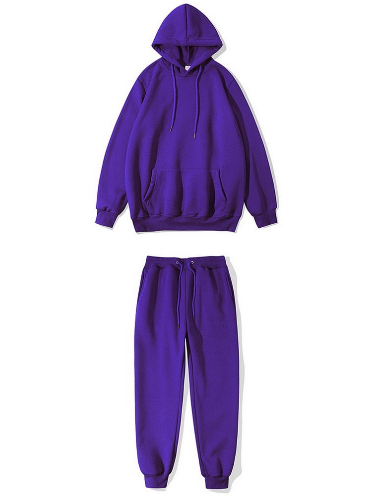 Hoodies Pants Suit for Girls Boys Solid Color  Sweatshirt Suit Kids Autumn Winter Clothes men's hoodie + pants Sets