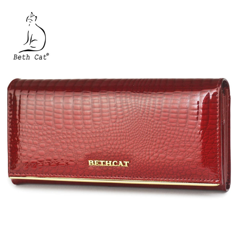 Beth Cat Damen Brieftasche und Geldbörsen aus echtem Leder, weibliche Münzkartenhalter, Geldbörse, Damen, Geldbeutel, Alligator-Kuh-Geldbörsen