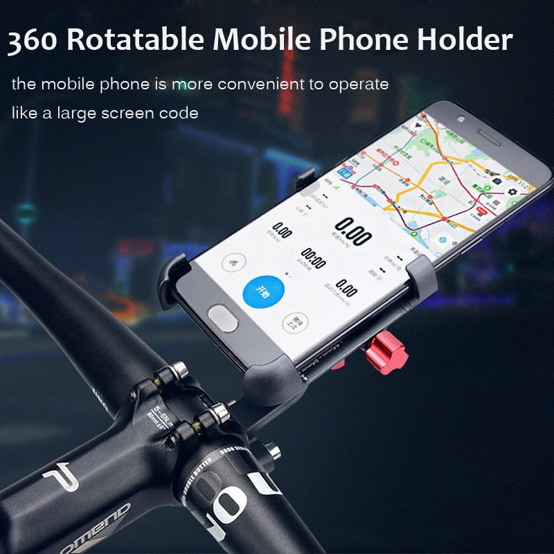 Aluminium-Fahrrad-Handyhalter Motorrad-Rückfahrhalterung 360 Grad drehbarer Lenker für Telefon GPS-Telefonständer