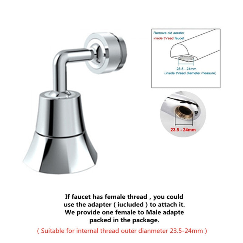 720 Degree Universal Splash Filter Faucet Spray Head Wash Basin Tap Extender Adapter Kitchen Tap Nozzle Flexible Faucets Sprayer