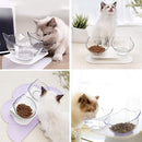 Cuenco antideslizante para gatos, cuencos dobles transparentes y duraderos para mascotas con soporte elevado para gatos, alimentador de comida para perros, cuenco de agua para bebidas, suministros para mascotas