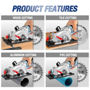 Mini sierra Circular eléctrica WORKPRO, sierra eléctrica multifuncional de 710W con hoja TCT y sierra de hoja de diamante, herramientas eléctricas