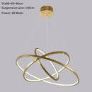 Modern ring led chandelier for staircase luxury living room gold hanging light fixture long villa hallway lobby decor hang lamp