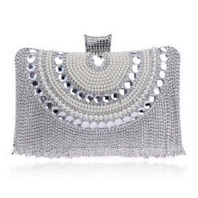 GLOIG Fashion Damen Quaste Abendtaschen Diamanten Perlen Clutch Hochzeit Geldbörse Schulter Party Laedes Case Geldbörse