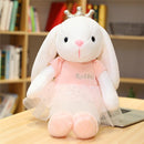 60/100CM Kawaii Room Decor Crown Rabbit Plush Toy Animal Big Ears Rabbit Jouet Enfant Soft Filled Pillow Halloween Birthday Gift