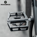 Pedal de bicicleta ROCKBROS, pedales de bicicleta MTB antideslizantes, plataforma plana de aleación de aluminio, accesorios de ciclismo impermeables SPD aplicables