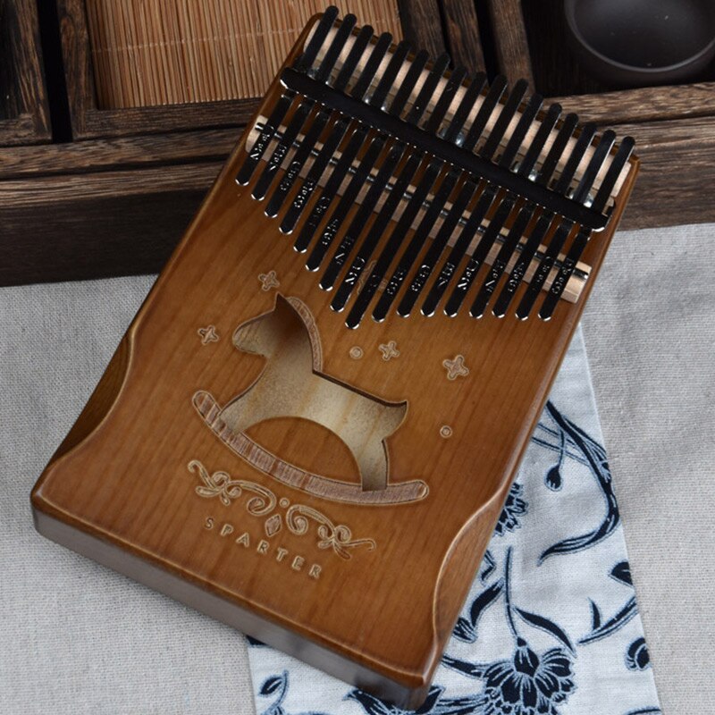 17 teclas negro elegante Kalimba pulgar Piano cuerpo de caoba instrumento Musical