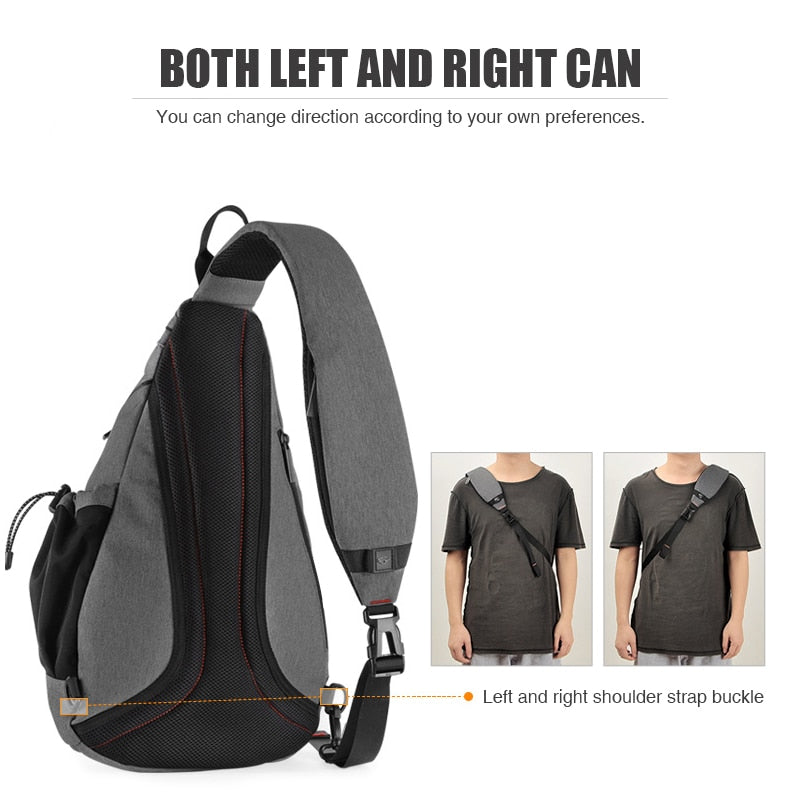 Mixi Men One Shoulder Backpack Women Sling Bag Crossbody USB Boys Cycling Sports Travel Versatile Fashion Bag Student School