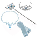 VOGUEON Girl Cinderella Princess Halloween Party Costume Short Sleeve Blue Fancy Ball Gown Children Fancy Birthday Clothes Frock