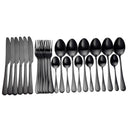 Tablewellware Tableware Black Cutlery Set 24 Pcs Stainless Steel Cutlery Box Forks Knives Spoons Dinner Set Kitchen Spoon Set