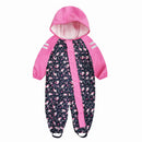 Kids Jumpsuit for Girls Waterproof Overall Girls PU Rain Pants Children Raincoat Baby Hooded Rainwear For Boys And Girls Clothes