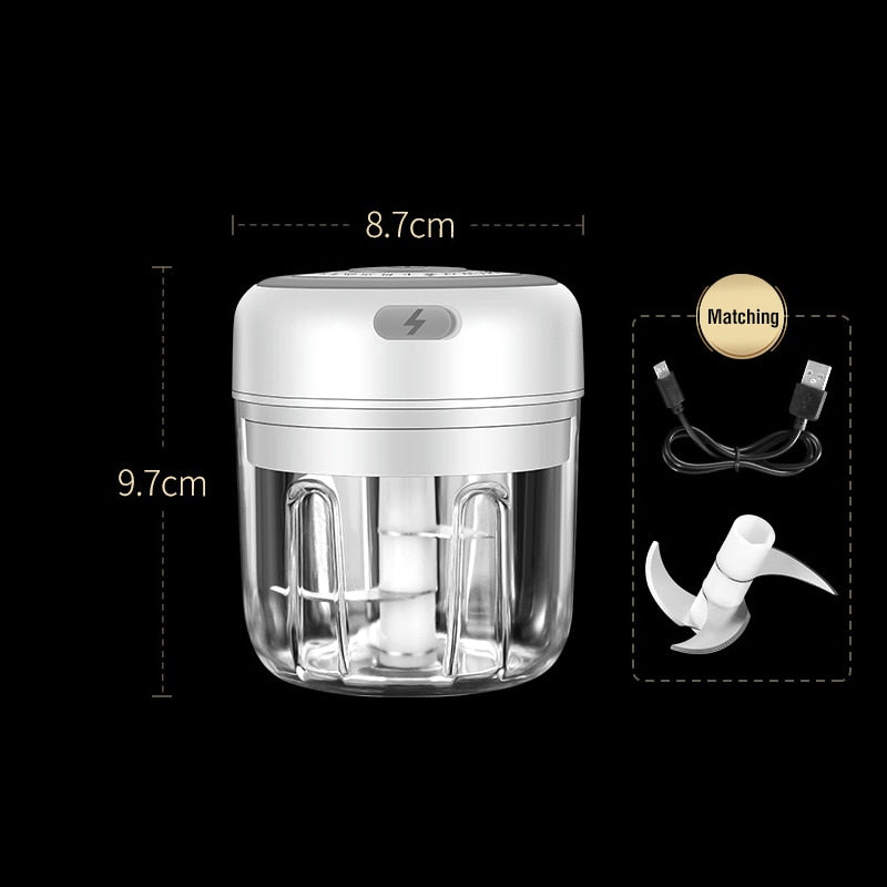 Wireless Electric Garlic Press Vegetable Food Chopper Grinder Masher 100/250ml Rechargeable Meat Garlic Grinder Choppers Presser