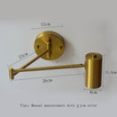 Lámpara de pared LED de brazo largo oscilante ajustable moderna, iluminación cálida/fría, aplique de pared para iluminación de cabecera del hogar montado en la pared