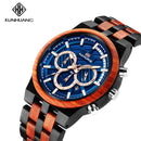 Mix Sandal Wood Men Sport Watches Wooden Wristwatch Wood Bamboo Watch For Men Wood Strap Quartz Husband Chronograph Relogio