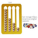 Soporte de cápsulas de café de Metal, soporte de aluminio chapado en espejo, estante de almacenamiento de cápsulas de café, soporte de cápsulas de café Nespresso para Nespresso