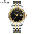CHENXI Fashion Men Women Watches Rhinestone Dial Top Brand Luxury Couples Quartz Watch Full Steel Waterproof Calendar Watch
