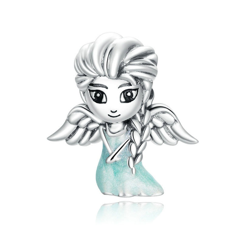 bamoer 925 Sterling Silver Snow Fairy Charm for Original Silver Plated platinum Bracelet Fine Jewelry DIY Bangle Beads SCC1652