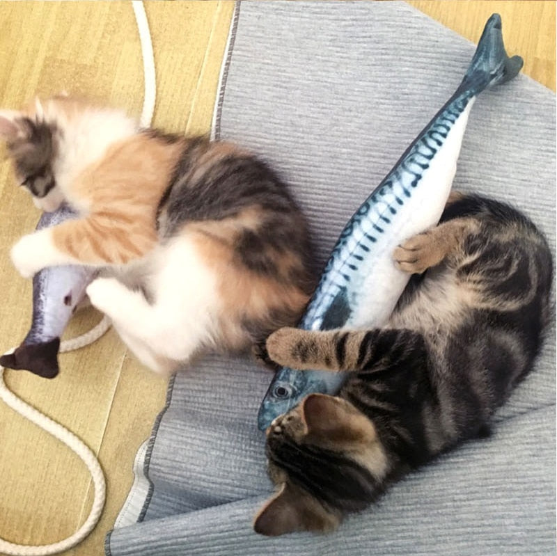 Cat Toy Interactive Fish Catnip Pet Toy Soft Plush 3D Fish Shape Gifts Toys Stuffed Pillow Doll Simulation Fish Playing Toy